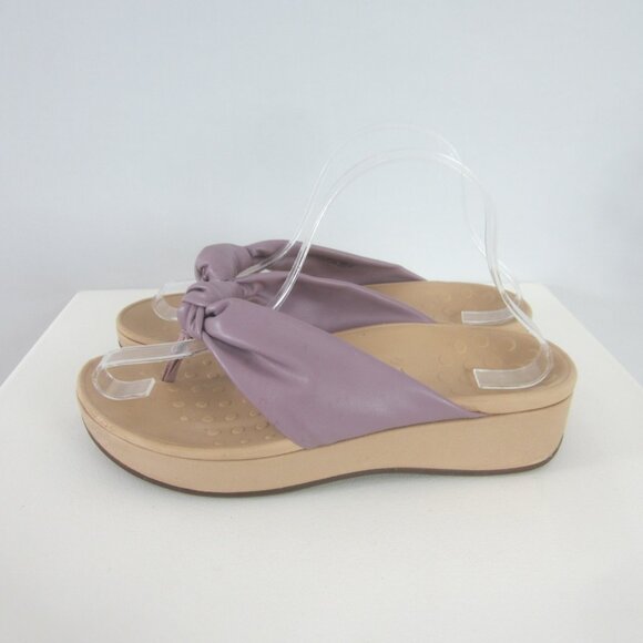 Vionic Womens 8 Purple Rosalind Knotted Thong Platform Wedge Sandals EU 39 - Picture 4 of 14